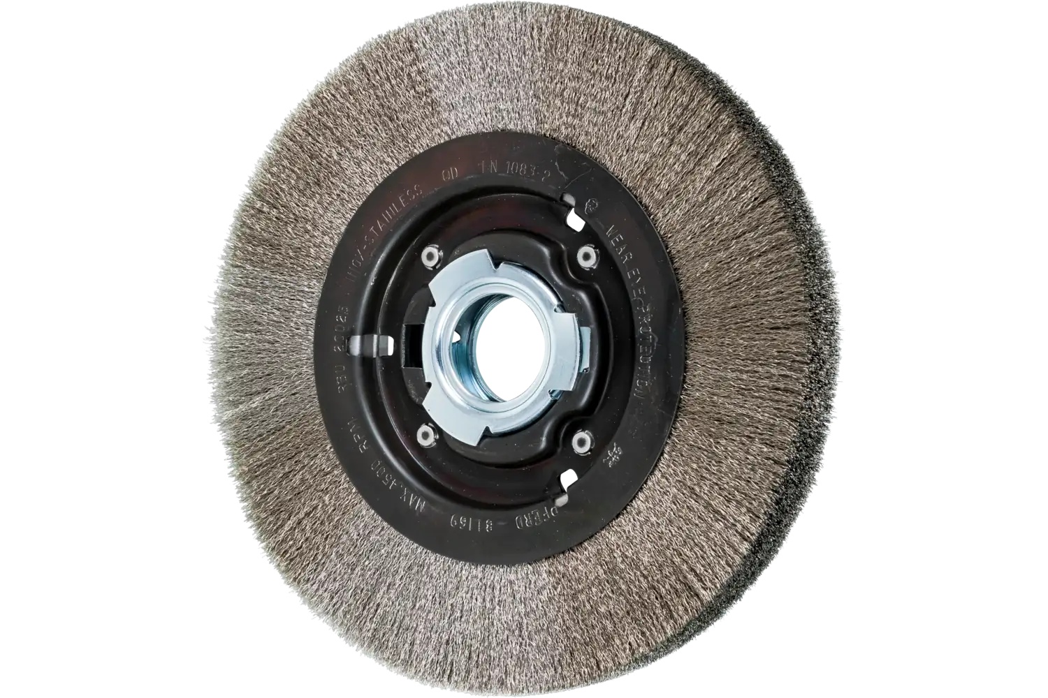 Picture of Pferd Crimped Wire Wheel Brush 8" Dia Medium Face .006 Stainless Steel 2" Keyed Arbor